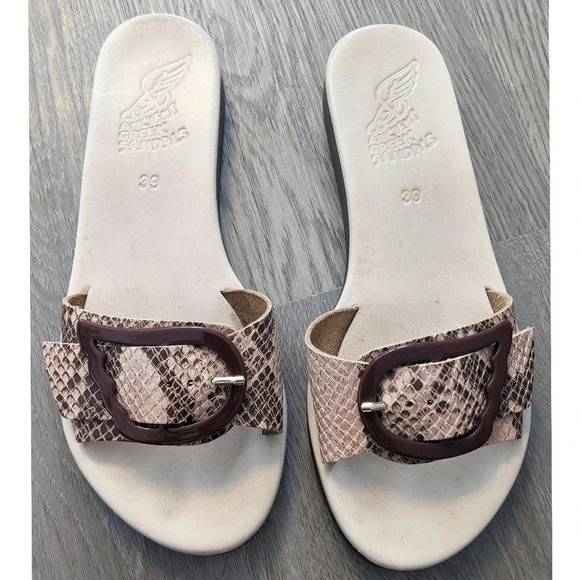 Ancient Greek Sandals Aglaia Slide in Snake Effect - Picture 2 of 8